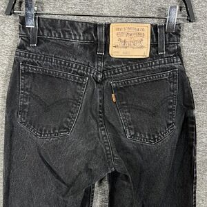 Vintage Orange Tab Levis 950 Jeans‎ Womens 3 Short Black Tapered Leg 25x28